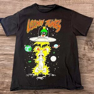 Looney Tunes Warner Bros. Black T-Shirt Medium